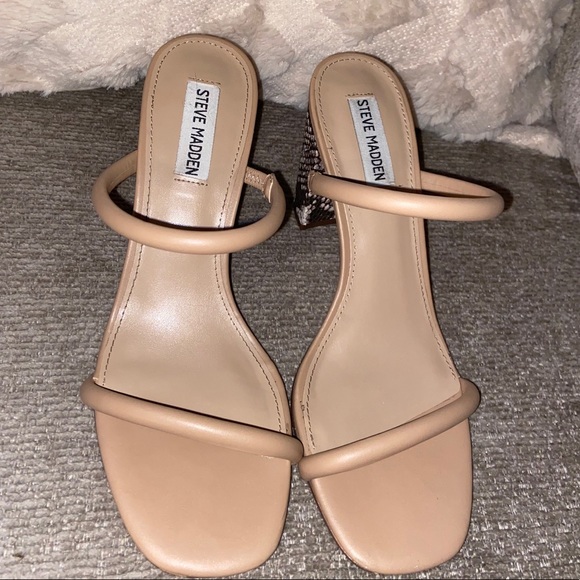 Steve Madden Nude Snakeskin Heels - Picture 4 of 5